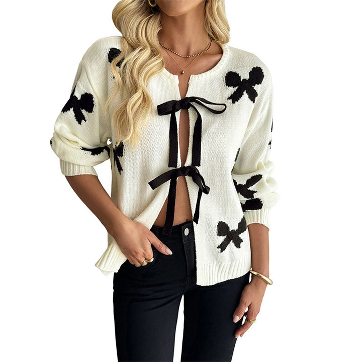 Damen Verspielte Strickjacke mit Schleifen-Muster Echo Archiv