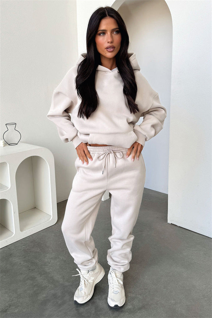 Damen Bequemer Kapuzenpullover und Jogginghose Set Echo Archiv
