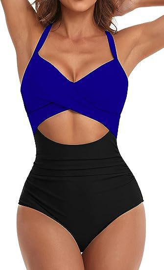 Damen Cut-Out Badeanzug mit Kreuzgurt Echo Archiv