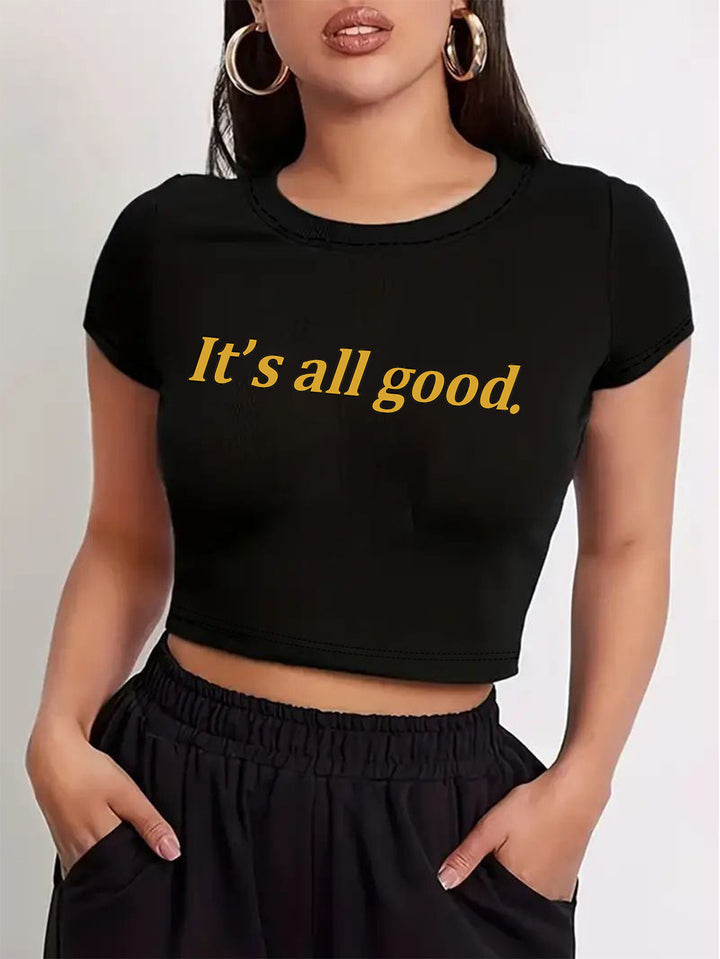 Damen Crop-T-Shirt mit verspieltem Kirschmotiv und elegantem Schleifenprint Echo Archiv