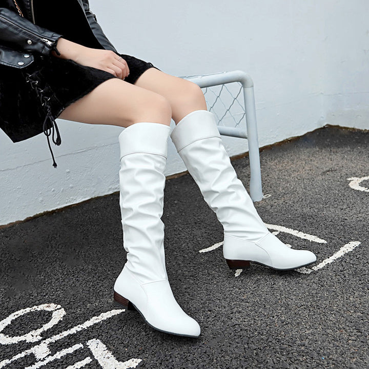 Damen nan knielange Slouch-Stiefel mit weichem Schaft und niedrigem Blockabsatz Echo Archiv