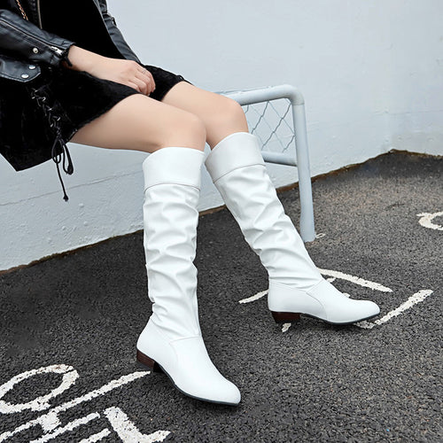 Damen nan knielange Slouch-Stiefel mit weichem Schaft und niedrigem Blockabsatz Echo Archiv