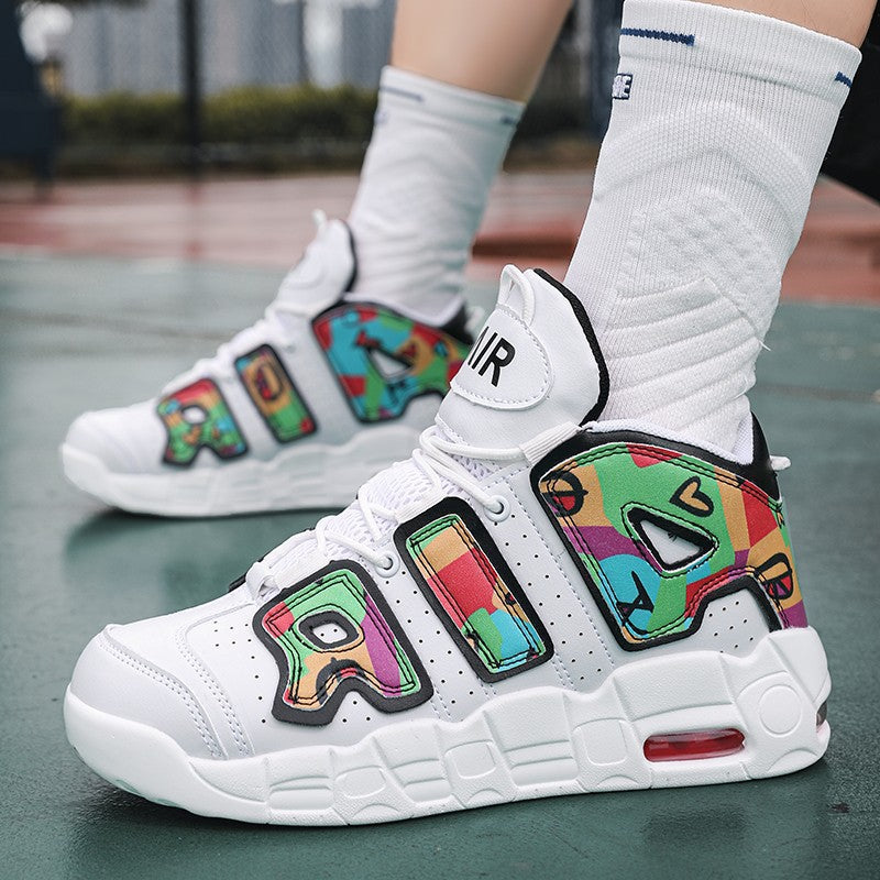 Unisex hochwertige Streetball-Sneaker mit perforiertem Obermaterial, verstärkten Overlays und gedämpfter Wellen-Zwischensohle – Norré