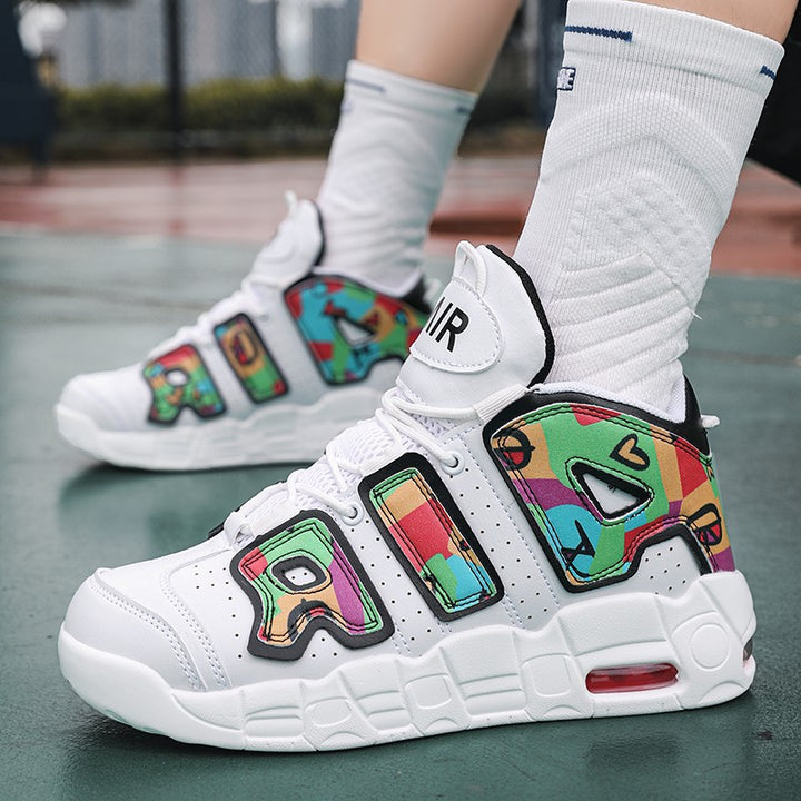 Unisex hochwertige Streetball-Sneaker mit perforiertem Obermaterial, verstärkten Overlays und gedämpfter Wellen-Zwischensohle – Norré