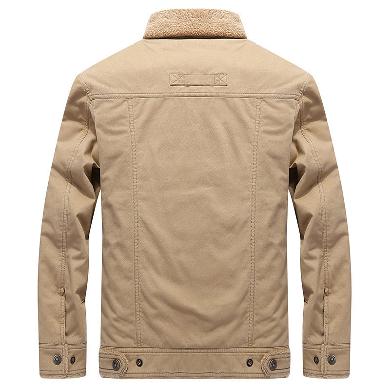 Herren nan robuste Thermo-Canvasjacke im Fieldstil mit Teddyfutter, verdeckter Druckknopfleiste und multifunktionalen Brusttaschen Echo Archiv
