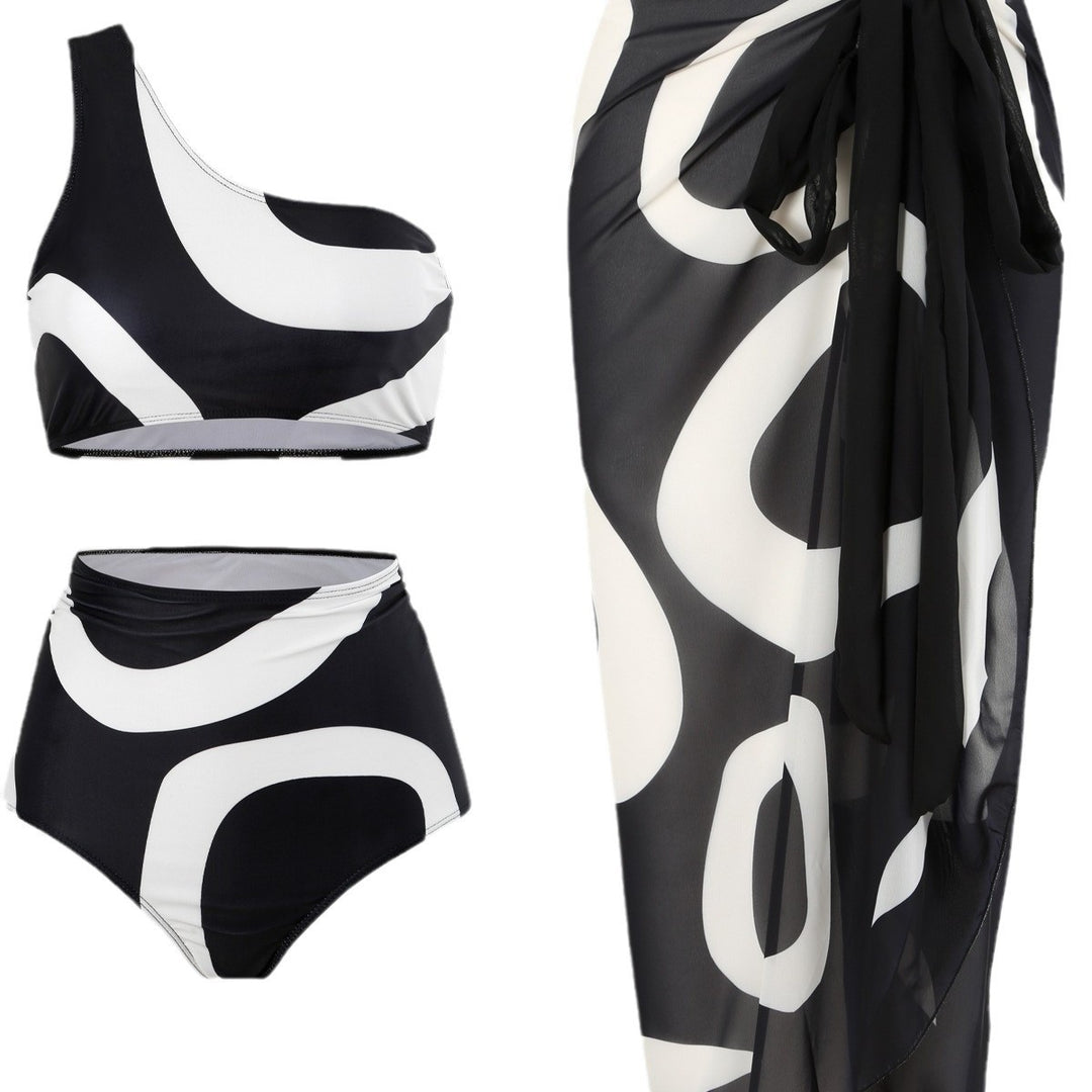 Damen Bikiniset mit asymmetrischem Oberteil und eleganter Wickel-Rock Echo Archiv