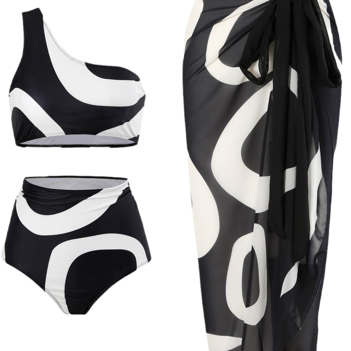 Damen Bikiniset mit asymmetrischem Oberteil und eleganter Wickel-Rock Echo Archiv