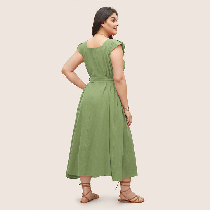 Damen Maxikleid mit fließendem Rock und dekorativen Rüschendetails Echo Archiv