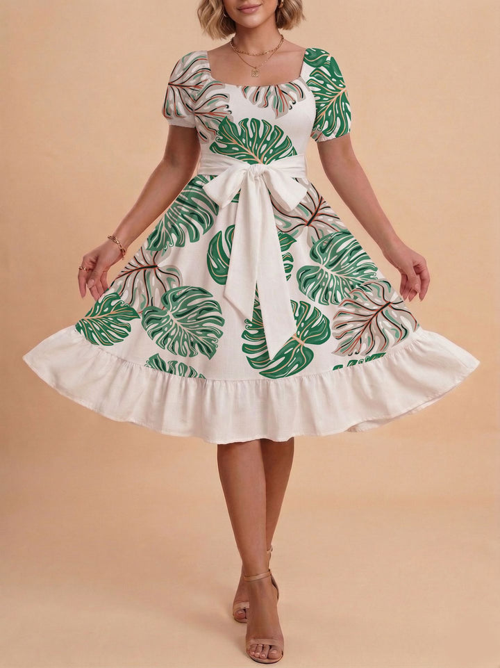 Damen Verspieltes Maxikleid mit Bärenmuster und taillierbarem Band Echo Archiv