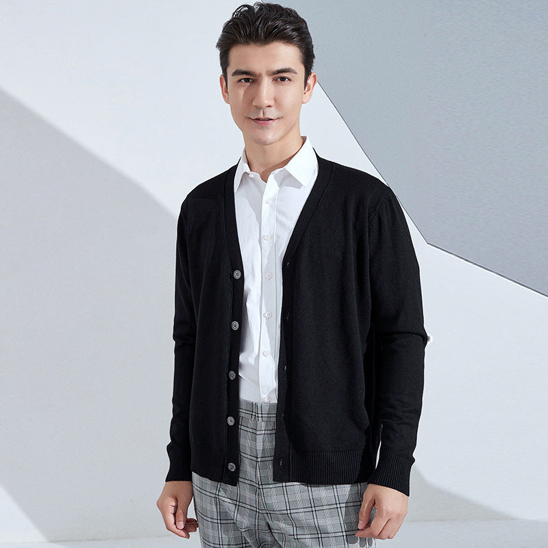 Herren Leichter Feinstrick-Cardigan mit V‑Ausschnitt und Business‑Silhouette Echoarchiv