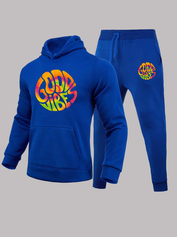 Herren Sweatshirt und Jogginghose Set mit buntem Grafikdesign Echoarchiv