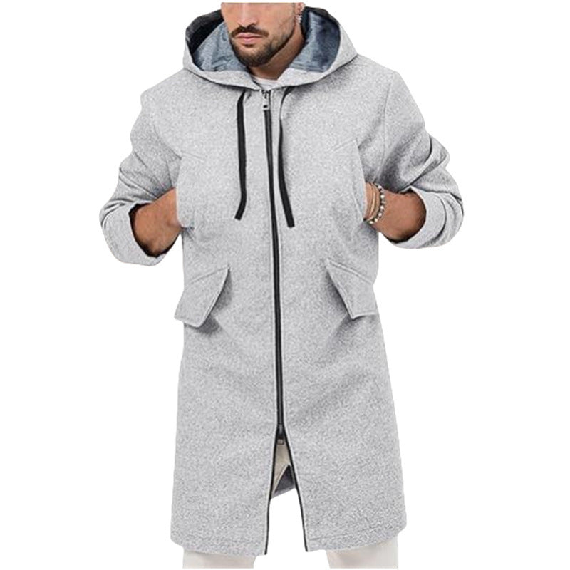 Herren modische Longjacke mit praktischem Kapuzen-Design Echoarchiv