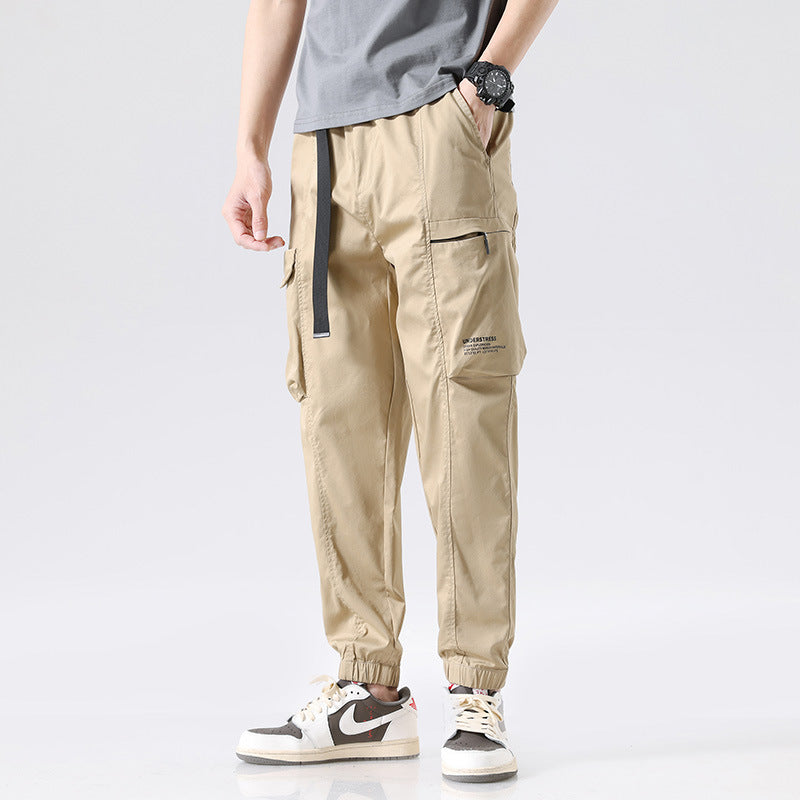 Herren Leichte Utility-Cargohose im Joggerstil mit integriertem Gürtelband und Reißverschlusstaschen Echo Archiv