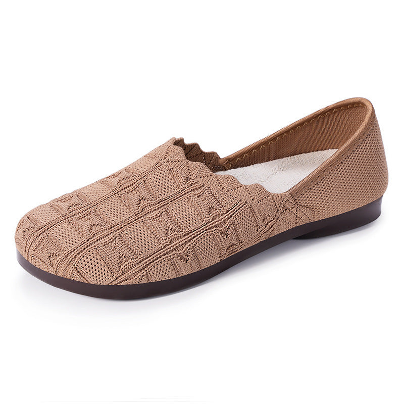 Damen nan gestrickter Komfort-Ballerina-Slipper mit elastischem Einstieg, geformter Polstersohle und rutschfester Flexlaufsohle Echo Archiv