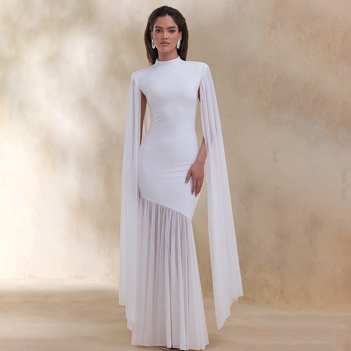 Damen Elegantes Maxikleid mit fließenden Ärmeln und raffiniertem Schnitt Echo Archiv