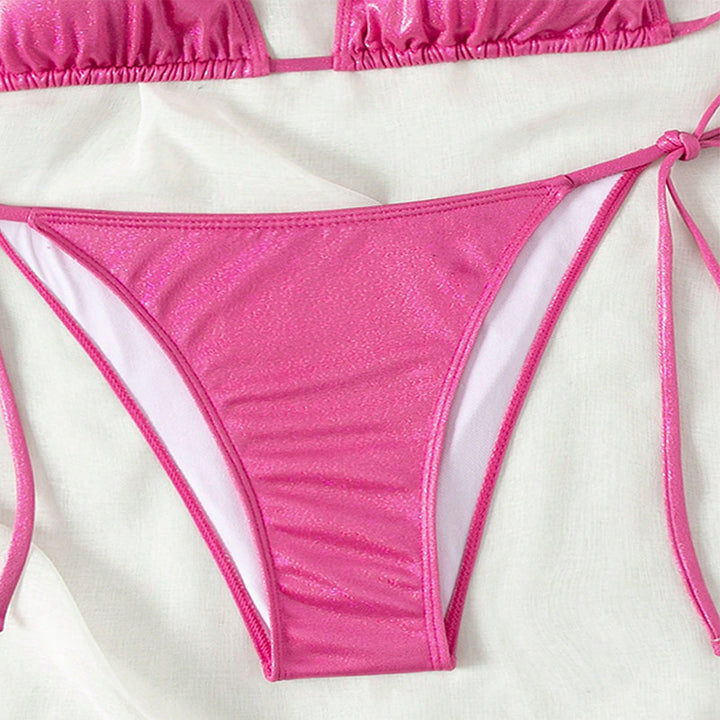 Damen Triangel-Bikini mit verstellbaren Bändern und glänzendem Finish Echo Archiv