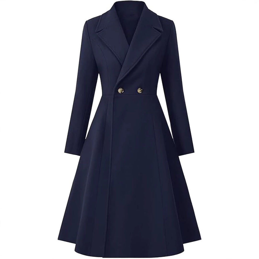 Damen Eleganter Oversize-Mantel mit doppelter Knopfreihe – Montévia