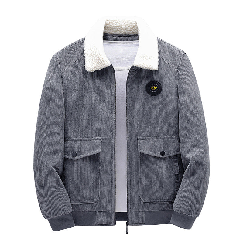 Herren Lässige Cordjacke mit Teddykragen Echo Archiv
