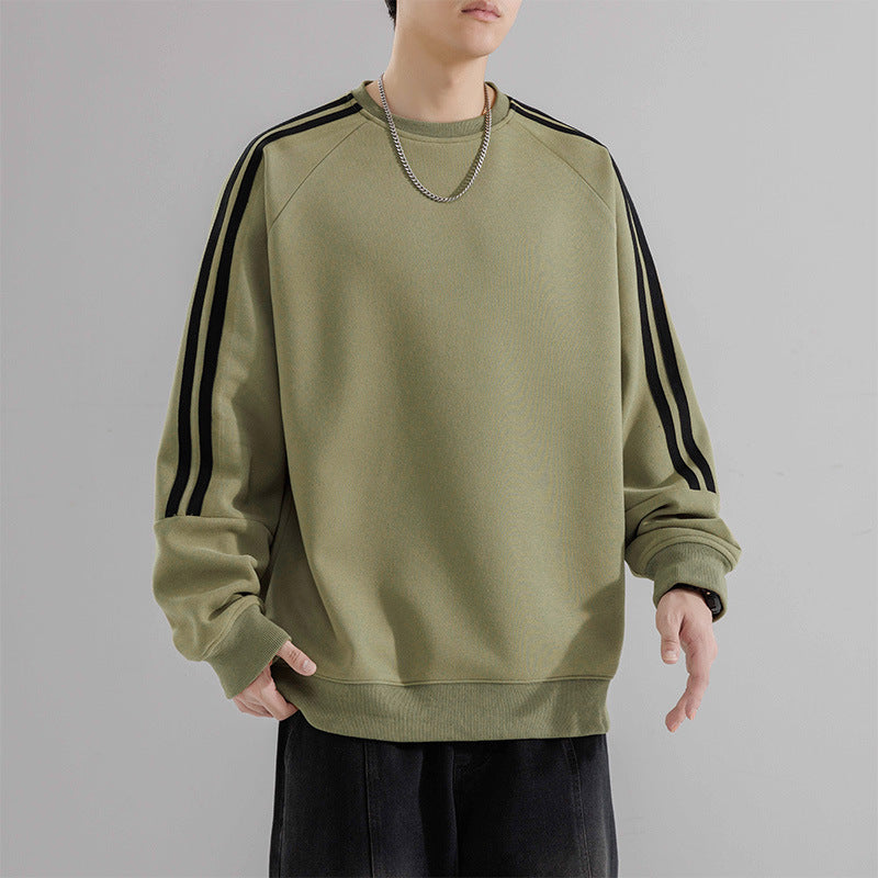 Herren sportliches Sweatshirt mit Raglanärmeln und stylischen Streifen Echoarchiv