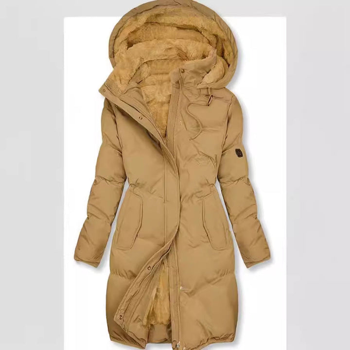 Damen gefütterter Winterparka mit abnehmbarer Kapuze und weichem Innenfutter Echoarchiv