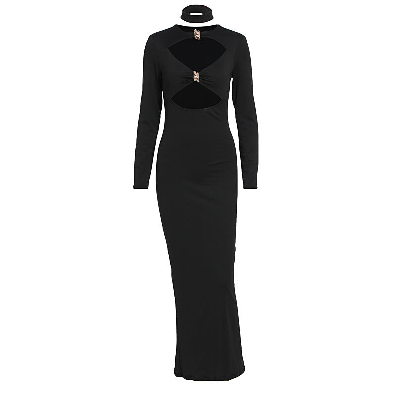 Damen Elegantes Maxikleid mit hochgeschlossenem Dekolleté und raffinierten Cut-Outs Echo Archiv