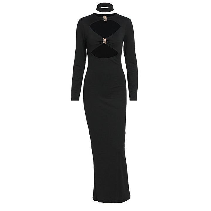 Damen Elegantes Maxikleid mit hochgeschlossenem Dekolleté und raffinierten Cut-Outs Echo Archiv
