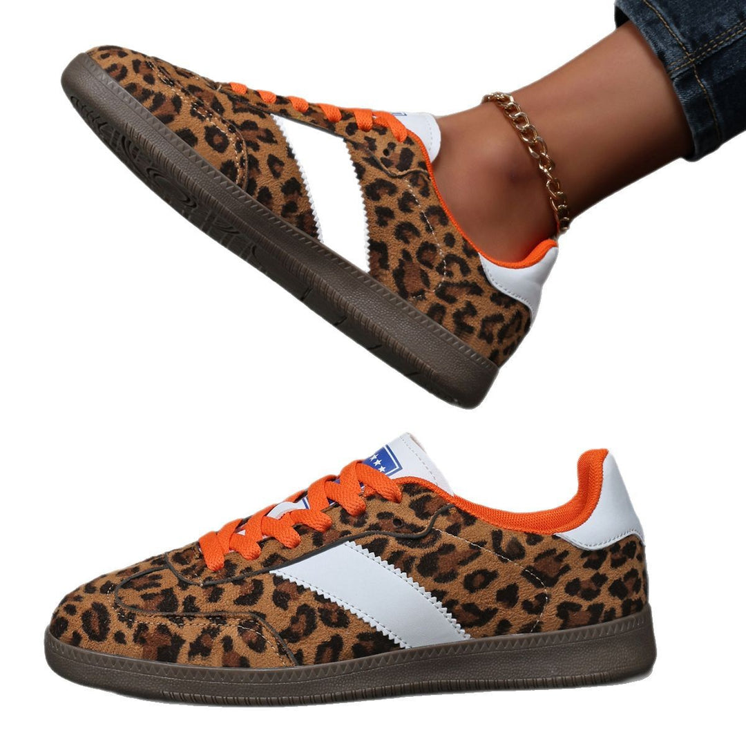 Damen nan Leopardenmuster Wildlederoptik Sneaker mit ergonomischer Polstersohle und rutschfester Gummisohle Echo Archiv