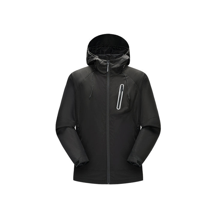Herren Wasserdichte Softshell-Regenjacke mit verstellbarer Kapuze und Brustreißverschluss Echo Archiv