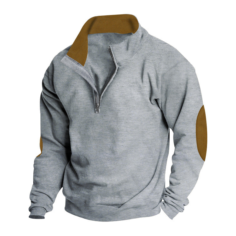 Herren Fleece-Pullover mit hohem Kragen und eleganten Akzenten Echoarchiv
