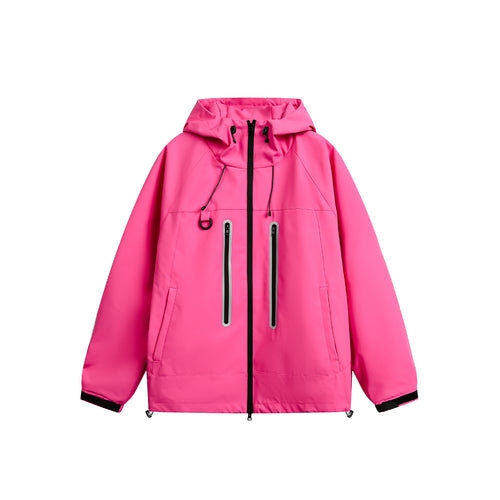 Damen Wasserdichte Parka-Jacke mit Kapuze und versiegelten Reißverschlüssen Echoarchiv