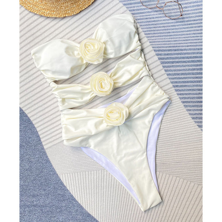 Damen Cut-Out Bikini mit dekorativen Blütenakzenten Echo Archiv
