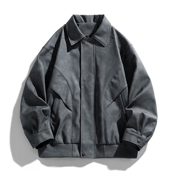 Herren Designer Kunstlederjacke mit strukturiertem Kragen Echo Archiv