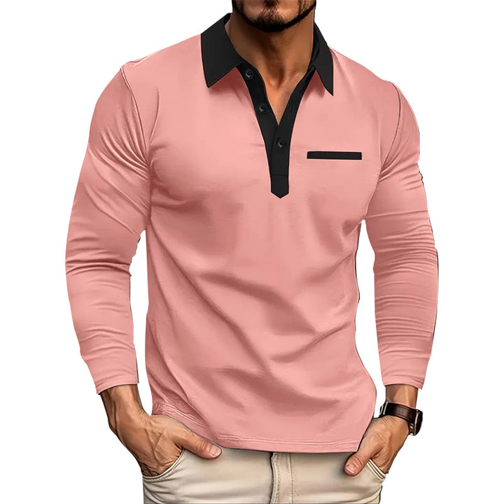 Herren Poloshirt mit modernem Kragen und praktischer Brusttasche Echoarchiv