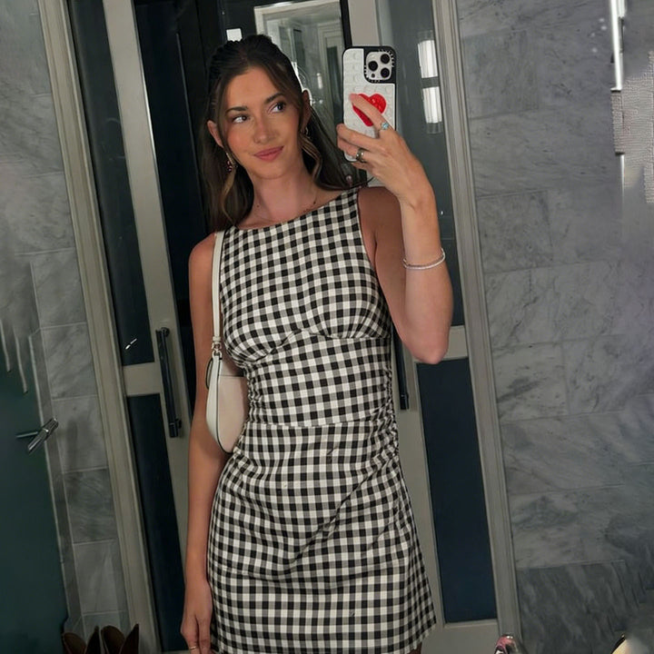 Damen süßes Vichy-Kleid mit femininer Silhouette und Rüschendetails Echo Archiv