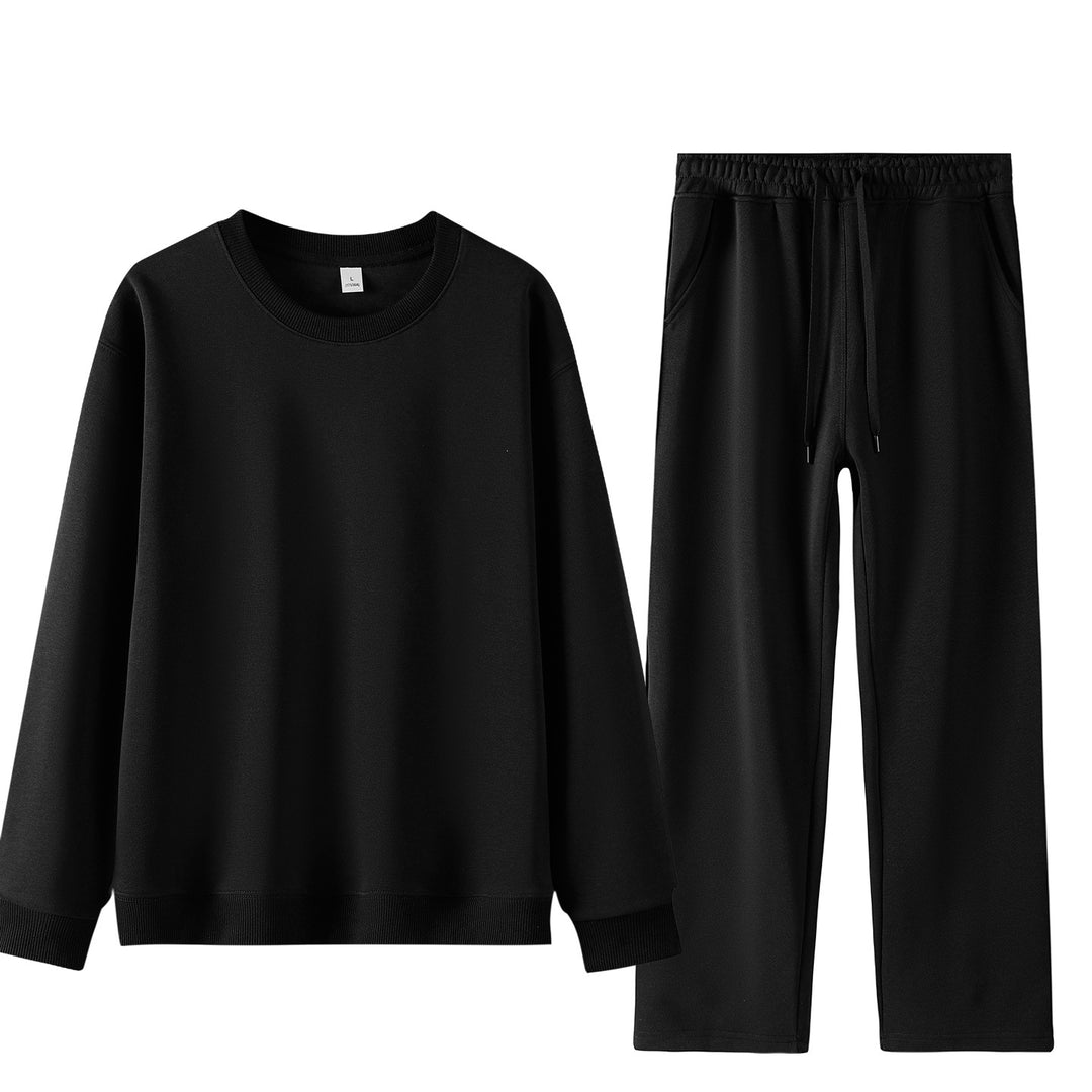 Unisex Weites Lounge-Set aus weichem Baumwollmix mit Rundhals-Sweatshirt und Kordel-Jogginghose Echoarchiv