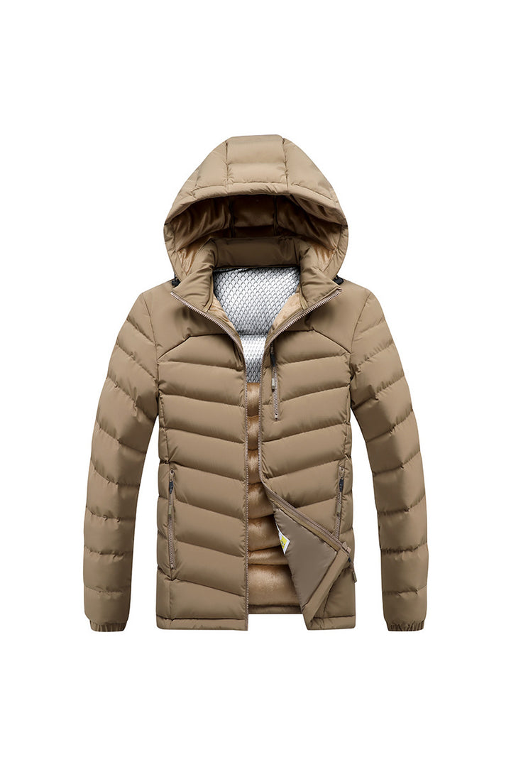 Herren Steppjacke mit Thermoisolierung, Kapuze und reflektierendem Innenfutter – Marzano