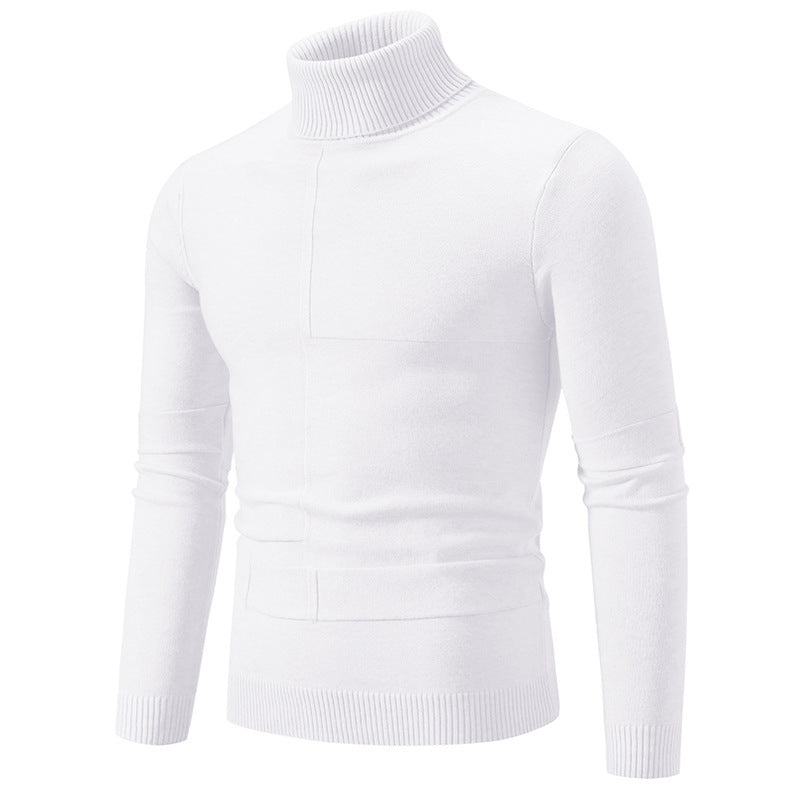 Herren eleganter Rollkragenpullover mit modernem Zopfmuster Echoarchiv