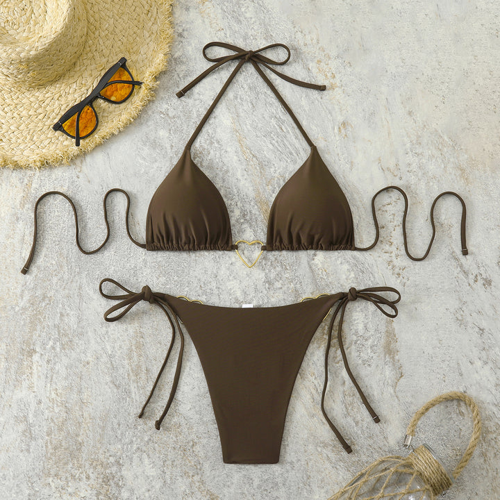 Damen Triangel-Bikini mit modischen Herz-Akzenten Echo Archiv