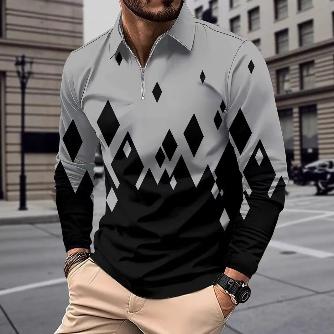 Herren Langarmshirt mit modernem Grafikdesign Echoarchiv