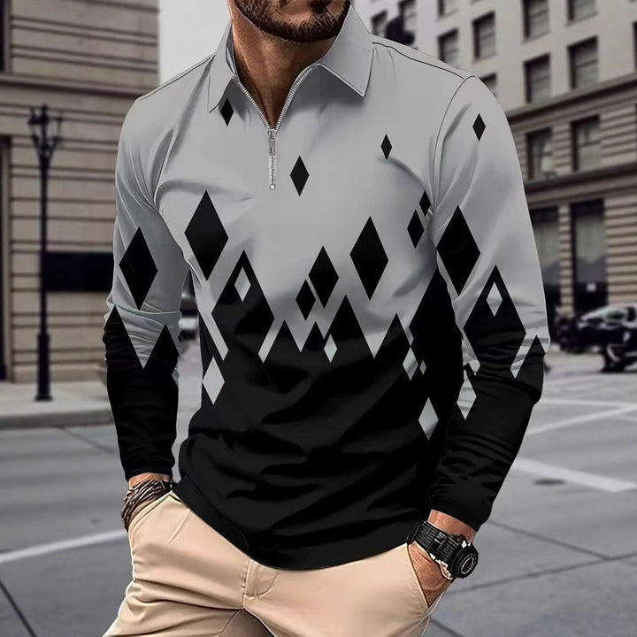 Herren Langarmshirt mit modernem Grafikdesign Echoarchiv