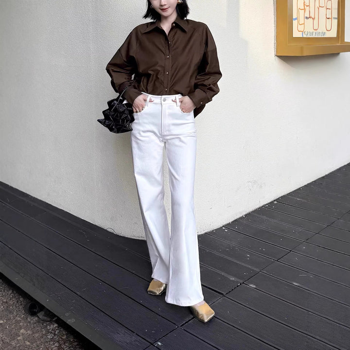 Damen Elegante Oversized Bluse aus hochwertigem Stoff Echoarchiv