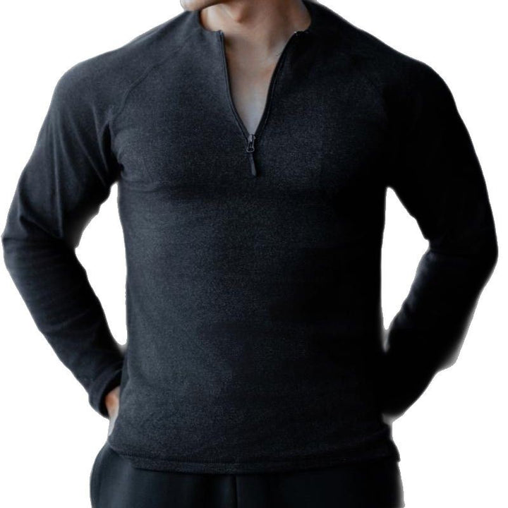 Herren Langarm Workout Shirt mit innovativem Reißverschluss Echoarchiv