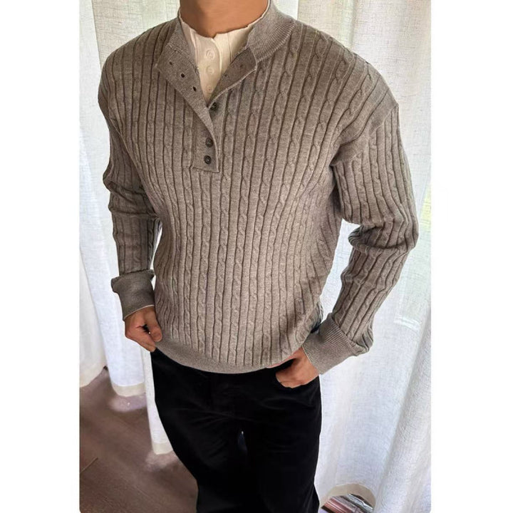 Herren Feinstrickpullover mit dekorativen Knopfdetails Echoarchiv