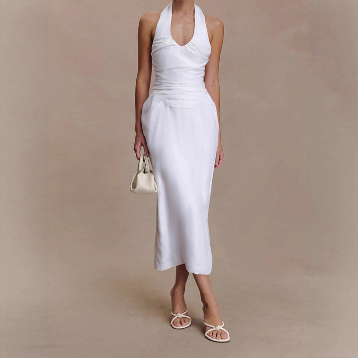 Damen Elegantes und figurbetontes Midikleid mit Halter-Ausschnitt Echo Archiv