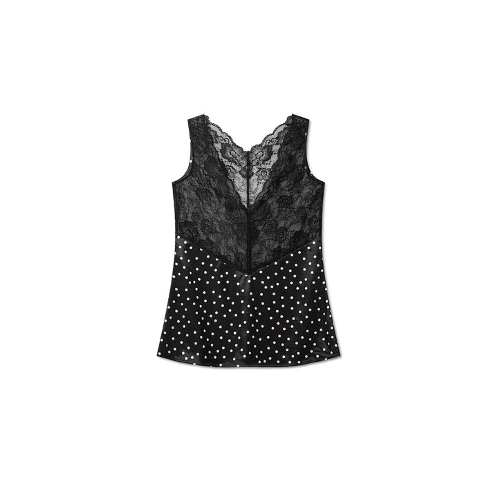 Damen Spitzen-Cami mit Polka-Dots und eleganten Details Echo Archiv