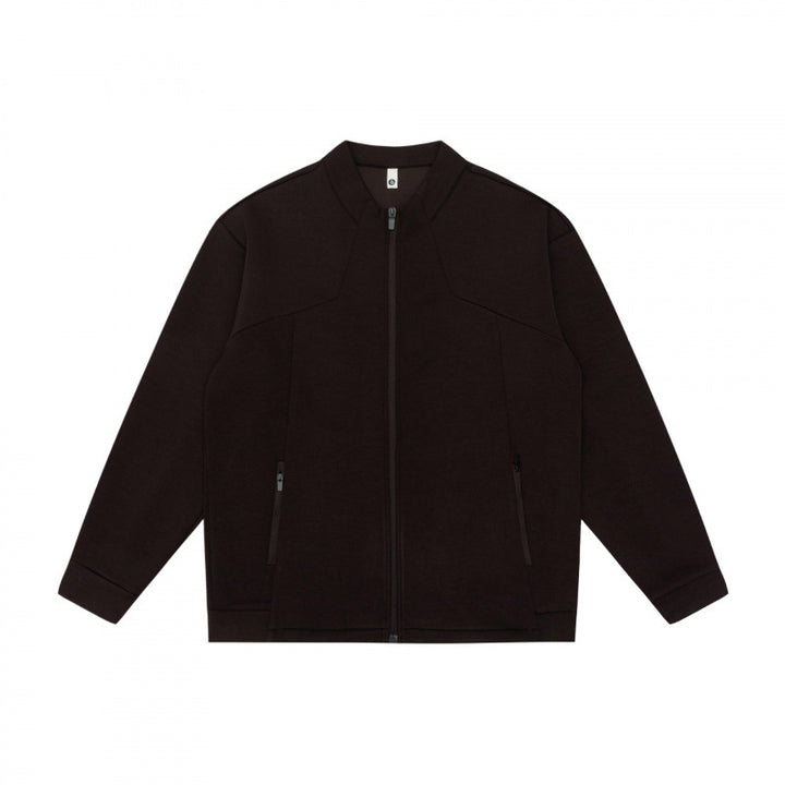 Unisex Minimalistische Oversize Zip-Jacke mit Stehkragen und verdeckten Reißverschlusstaschen Echo Archiv