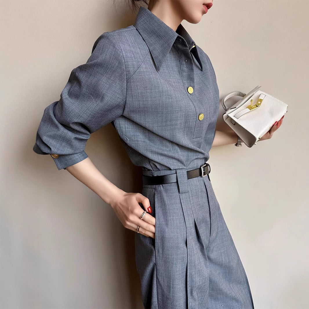Damen Elegante und vielseitige Bluse mit Knopfdetail Echoarchiv