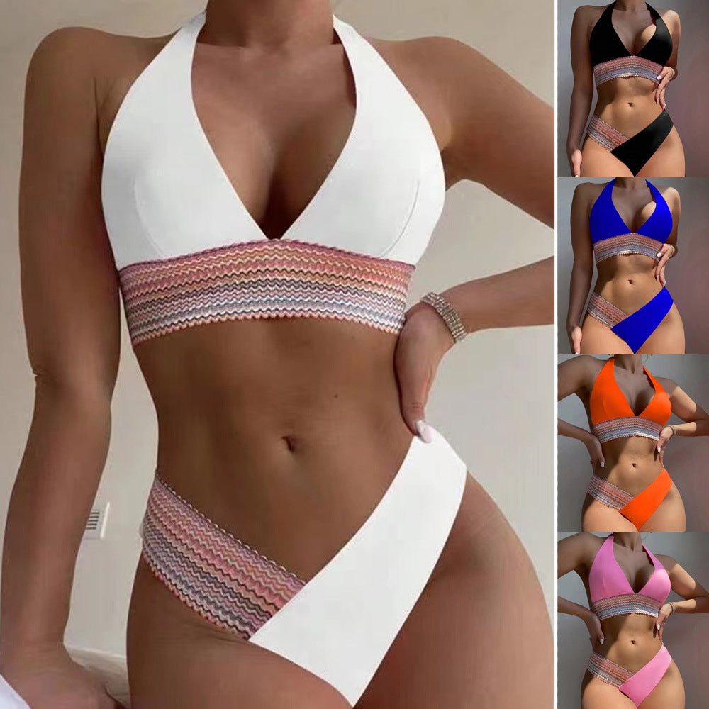 Damen Triangel-Bikini-Set mit modischem Wickelband Echo Archiv