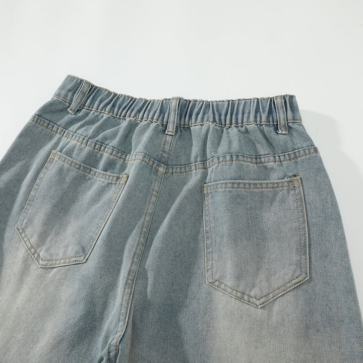 Damen Weite High‑Waist Baggy‑Jeans mit Ballon‑Silhouette und Used‑Waschung Echoarchiv
