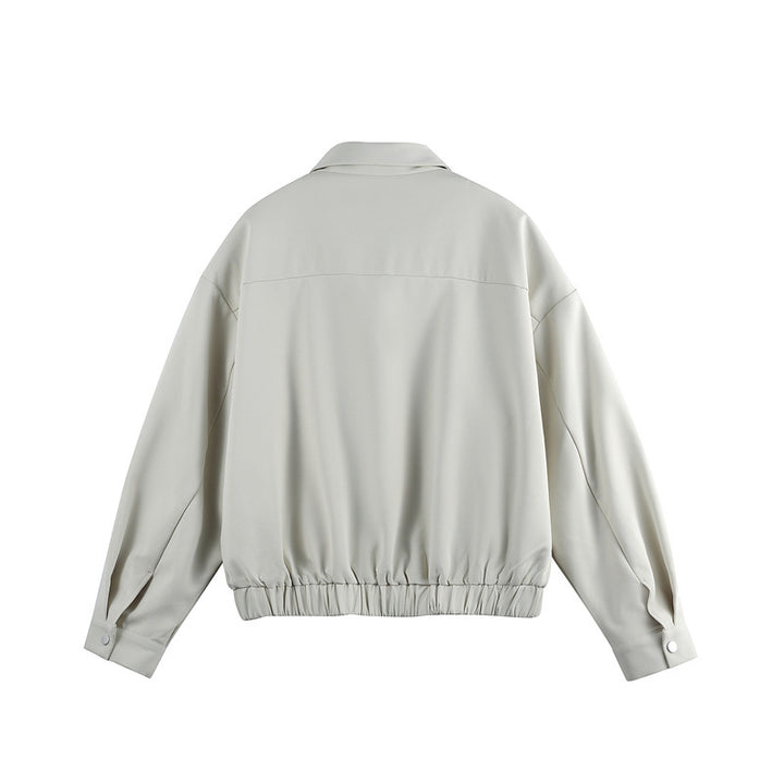 Unisex Leichter Blouson mit Umlegekragen, verdecktem Reißverschluss und elastischem Saum Echoarchiv